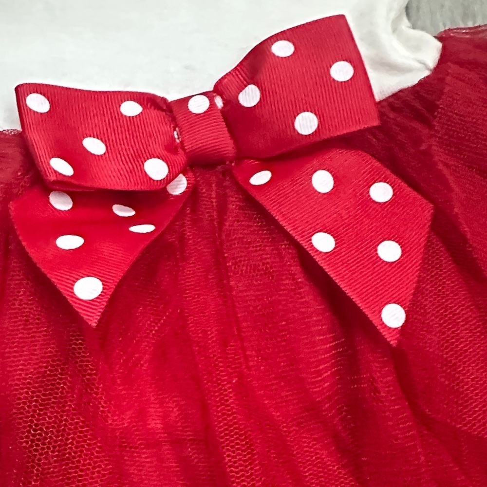 Bonnie Jean Red and White Gingerbread Tutu Dress Top with Polka Dot Leggings - Picture 3 of 11